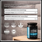 Collagen Peptides Powder - Enhanced Absorption, Double Hydrolyzed, Grass Fed, Keto Protein Powder with Vitamin C - Premium Supplement for Hair Growth, Skin, Nails, Joints & Bones, Unflavored