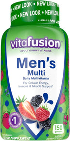 vitafusion Adult Gummy Vitamins for Men, Berry Flavored Men’s Multivitamin Gummy Supplement with Vitamins A, C, D, E, B6, B12, 75 Day Supply, 150 Count