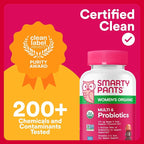 SmartyPants Organic Women's Multivitamin Gummies: Biotin, Probiotics, Methylfolate, Omega 3 (ALA), Vitamin D3, C, Vitamin B12, B6, A, K & Zinc, Inositol, Gluten Free, 120 Count (30 Day Supply)