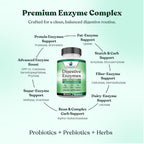 American Standard Supplements Digestive Enzymes Plus Probiotics & Prebiotics, 90 Veggie Capsules, for Digestion with Amylase, Bromelain, Papain, Lipase, Lactase, Protease, Papain, Cellulase