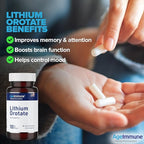 Lithium Orotate 10mg per Capsule - 60 Vegetarian Capsules. Memory and Emotional Wellness Support - Magnesium Stearate Free - 2 Months Supply of Lithium Supplement. (2)