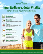 Liposomal NAD+ Resveratrol Supplement - NMN Alternative with Trans-Resveratrol, Quercetin & Fisetin - NAD Plus Booting for Women and Men, Support Cellular Energy & Healthy Aging, Non-GMO | 60 Capsules
