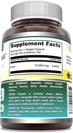 Amazing Formulas Biotin 10000 mcg Veggie Capsules | Vitamin B7 Supplement | Non-GMO | Gluten Free | Made in USA (1 Pack | 100 Count)