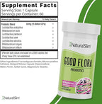NaturalSlim Good Flora, Probiotics for Women & Men - Gut Health Supplements with 7 Powerful Strains for De-Bloating & Vitality - Probiotics for Digestive Health, 60 Vegetarian Capsules, 2 Pack