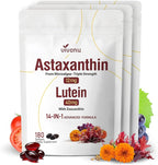 14-in-1 Astaxanthin 12mg & Lutein 40mg with Zeaxanthin Supplements, 18 Month Supply, Fresh Microalgae Source, Supports Eye, Skin, Antioxidant, Joint, Circulatory Health, Non-GMO, Gluten Free, 3 Bag