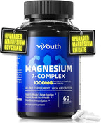 Magnesium 7 Complex Supplement Advanced with 7 Forms of Magnesium (Glycinate, Malate, Chelate, Aspartate, Orotate, Taurine, Citrate), Zinc, Vitamin D3 & Vitamin B6 for Sleep & Muscle, 60 Capsules