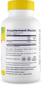 Healthy Origins Pycnogenol 150 mg, 120 Veggie Capsules - 100% Clinically Studied French Maritime Pine Bark Extract - Supports Healthy Heart, Joint Health & Skin Elasticity - 4 Month Supply