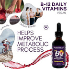 Bricker Labs B12 Blast Methylcobalamin 1000mcg, Great Tasting Sublingual Liquid Energy Vitamins -Vegan B12 Vitamins, Sustained Energy and Cellular Energy Supplement - 59-Day Servings
