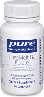 Pure Encapsulations PureMelt B12 Folate - Active B Vitamin with L-5-MTHF - Metabolism Support & Red Blood Cell Function* - Non-GMO & Vegan - 90 Lozenges