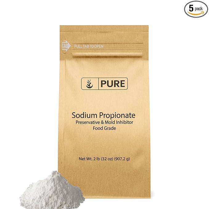 Pure Original Ingredients Sodium Propionate (2 lb) Preservative & Mold Inhibitor, Food Grade, Food Additive (Pack of 5)