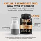 Extra Strength Turmeric Capsules - High-Absorption 2360 mg Curcumin Supplements, Non-GMO Blend for Digestive Comfort & Daily Support - Organic Turmeric Supplement with Black Pepper (240ct, Pack of 2)