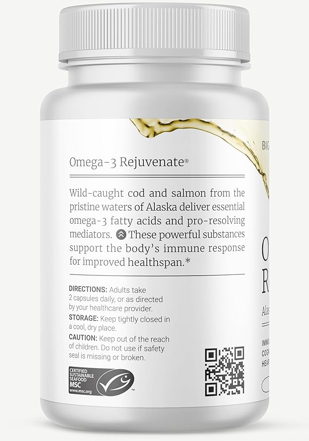 BIG BOLD HEALTH Omega-3 Rejuvenate Wild Alaskan Fish Oil Supplement with PRMs ⎹ EPA, DHA, & DPA Fatty Acids ⎹ Vitamins A and D to Support Immune Balance & Brain Wellness (60 Softgels)