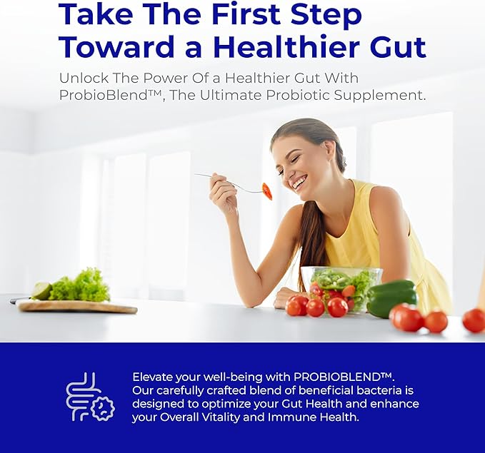 PROBIOBLEND | 25 Billion CFU Probiotic & Digestive Enzyme Complex | Supports Gut Health, Digestive Regularity, and Immune Function | 60 Capsules, 30-Day Supply