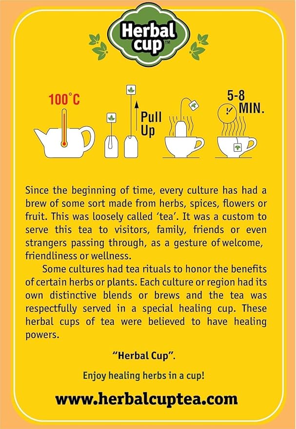 Herbal Cup Ayurveda Maca Tea, Organic Ashwagandha, No Caffeine Herbal Teas (16 Count, Pack of 3)