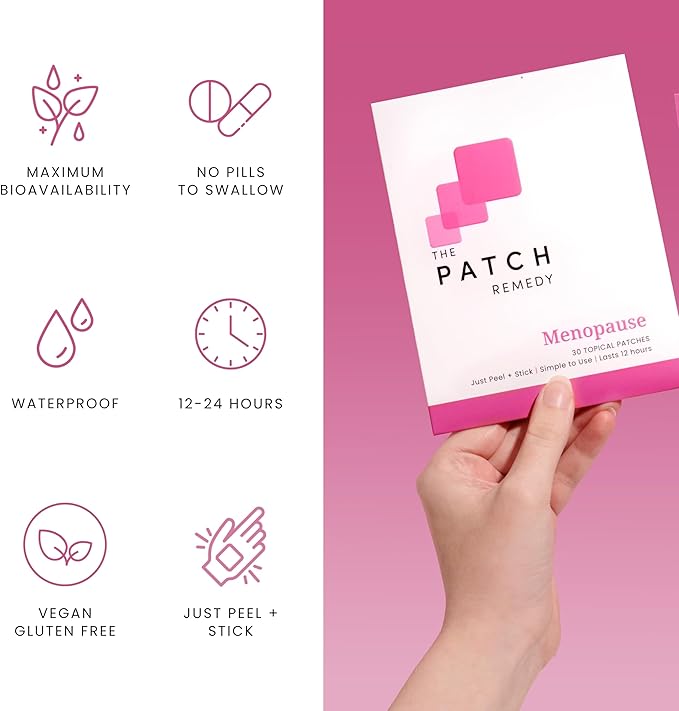 The Patch Remedy Menopause Patch | Black Cohosh, Damiana, Valerian, Ginger | 30 Patches