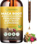 10-in-1 Maca Root Liquid Drops, Maca Root with Ashwagandha, Nettle, Fenugreek, Beet Root, and L-Arginine, Maca Supplement for Overall Support - 2 fl oz