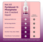 P5P Vitamin B6 Liquid Drops (Pyridoxal 5 Phosphate) – Active Form B6 Supplement – 60 Servings (2 Month Supply) – 2 Fl Oz (58mL) – Solrients