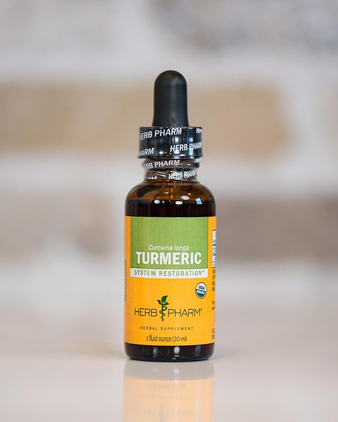 Herb Pharm Certified Organic Turmeric Root Extract for Musculoskeletal System Support - 1 Ounce (DTURM01)