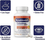 Symbiotics Naturade Colostrum Chewable Tablets Immune & Digestive Support with Lactoferrin, Gluten Free, Low Sugar, Easy Daily Wellness Nutrition (120 Count - Orange Cream)