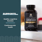 Ancient Nutrition Ancient Omegas Whole Body - ALA, DHA, EPA, from Wild Caught Fish - 90 Capsules