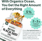 Organics Ocean Better Black Seed Oil Cold Pressed - Pure Nigella Sativa Oil for Immune Support - 5% Thymoquinone - Support Memory, Vitality, and Cellular Health - 3 Pack Bulk Supply