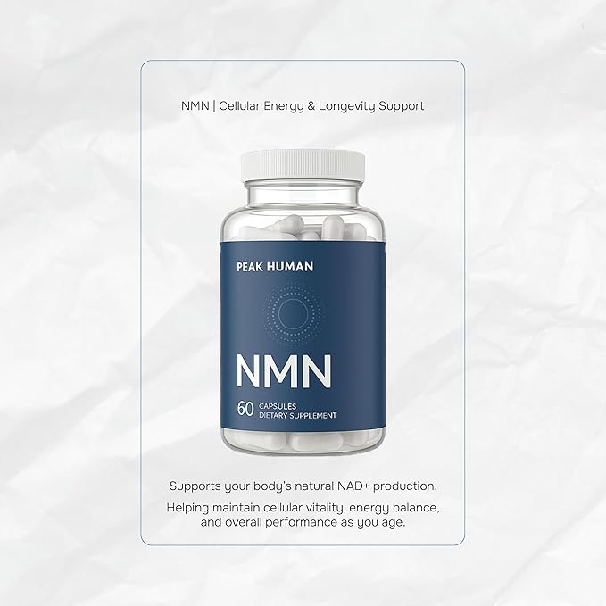 Beta-NMN | Beta Nicotinamide Mononucleotide NAD+ Precursor - Advanced Cellular Energy & Longevity - Promotes Vitality, Metabolic Function & Focus - Non-GMO, Vegan Capsules - 60 Count