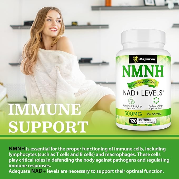 NMNH (Dihydronicotinamide Mononucleotide), NMN Supplement, 500mg per Serving NAD Supplement to Boost NAD+ Levels As We Age for Women & Men, Anti-Aging, Energy, Focus, 120 Count