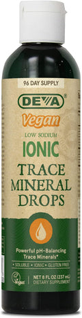 DEVA Vegan Ionic Trace Mineral Drops, Low Sodium, pH Balancing, 96-Day Supply, 8 Fl Oz