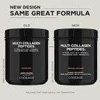 Codeage Multi Collagen Peptides + Probiotics Black Edition, Vitamin C, Hyaluronic Acid Powder Supplement, Grass-Fed, Pasture-Raised, Hydrolyzed, Zero Carbs, Type I, II, III, V & X, Unflavored, 21oz