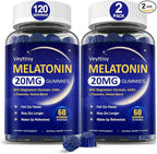 Melatonin 20mg Gummies for Adults - Max Strength Melatonin Gummy Supplement with Magnesium Glycinate, B6, B12, L-Theanine, GABA, & Herbs - Non-Habit Forming, Vegan, Natural Mixed Berry Flavor