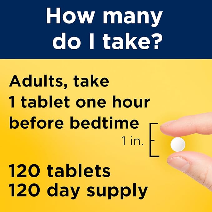 Nature Made Melatonin 3mg Sleep Aids for Adults, 100% Drug Free Sleep Aid, Sleep Supplements, 120 Tablets, 120 Day Supply