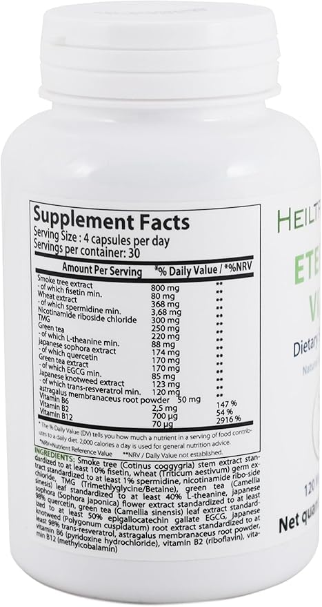 Heiltropfen Eternal Vital - Natural Ageless Vitality | 12-Compound Complex | 120 Veggie Capsules | Dietary Supplement | Third-Party Tested