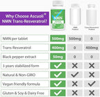 Sublingual NMN 500mg + Trans-Resveratrol 400mg, 3-in-1 Advanced Formula 99% Pure NMN Resveratrol Supplement for Boost* NAD, Cell, Immune, Energy & Muscle, Anti-Aging, 120 Lozenges (120-Day Supply)
