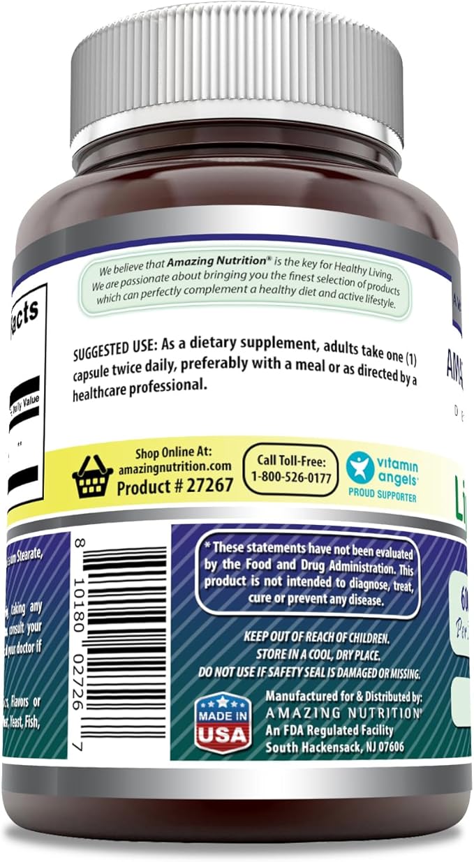 Amazing Formulas Alpha Lipoic Acid | 600 Mg Per Serving Supplement | Capsules | Non-GMO | Gluten Free | Made in USA (1 Pack | 60 Count)