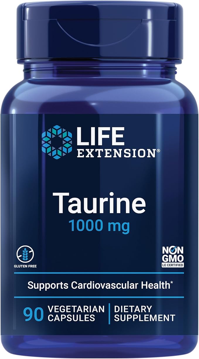 Life Extension Bio-Fisetin 30 Capsules Cellular Health Bundle with Taurine 1000mg 90 Capsules Heart Health