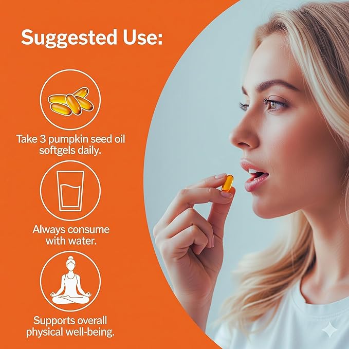 Pumpkin Seed Oil with Saw Palmetto – 3000mg Per Serving, 300 Softgels | Cold Pressed Virgin Oil | Supports Prostate, Bladder, Urinary & Hair Health | Non-GMO