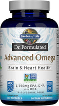 Garden of Life Dr. Formulated Advanced Omega Fish Oil, 1,290mg EPA DHA & DPA in Triglyceride Form - Omega 3 Fish Oil Supplement for Heart Health & Brain Support, Non-GMO, Citrus Flavored, 180 Softgels