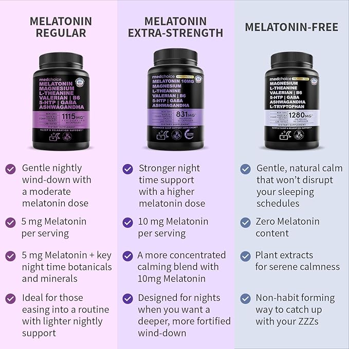 12-in-1 Melatonin Sleep Capsules - Natural Sleep Aids for Adults with Melatonin 5mg and Magnesium Glycinate 500mg, Sleep Aid with Ashwagandha, L Theanine, Valerian Root, GABA, 5-HTP (90ct, Pack of 2)