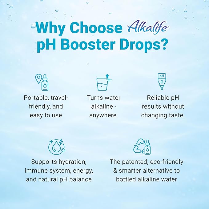 Alkalife pH Booster Drops, 1 Pack, Turn Any Drinking Water Into pH 10 Alkaline Water, 360 Servings Per Bottle, The Original Patented Formula, Electrolytes & Minerals