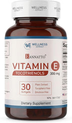 WELLNESS EXTRACT Eannatto Tocotrienols Vitamin E Supplements Tocopherol Free, Non-GMO, Gluten Free & Antioxidant (300MG 30 Softgels)