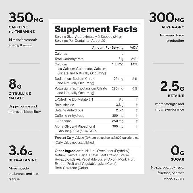 LEGION Pulse Pre Workout - All Natural Nitric Oxide Preworkout Drink to Boost Energy, Creatine Free, Naturally Sweetened, Beta Alanine, Citrulline, Alpha GPC (Pink Lemonade)