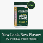 Greens First Original Greens Powder - 49 Superfoods - Organic Fruits & Veggies - Prebiotics, Probiotics & Digestive Enzymes - Antioxidant Smoothie - Dairy Free/Vegan/Non-GMO (Peach Mango, 30 Servings)