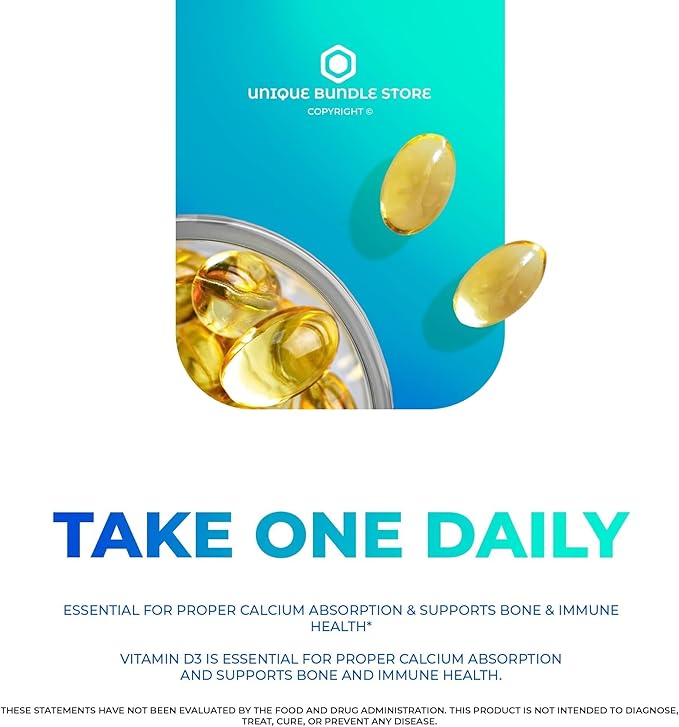 Extra Strength Vitamin D3 5000 IU 125 mcg – 250 Softgels, High Potency D3 Vitamin Supplement, Daily Vitamin D for Bone Strength, Immune Support (Pack of 1)