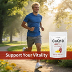 CoQ10 400mg with Omega 3 Fatty Acids, 300 Softgel | Stable High Absorption Form – Antioxidant Support for Heart & Energy Health – Extra Strength Coenzyme Q10 Supplement