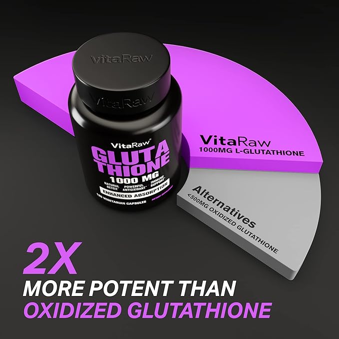 1000mg Glutathione for Immune Support - 100mg Absorption Complex - Reduced Liposomal Glutathione Supplement with Alpha Lipoic Acid - Brain Booster, Glowing Skin, Liver Support (Pack of 2)