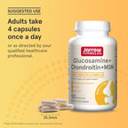 Jarrow Formulas Glucosamine, Chondroitin, and MSM Capsules; Joint Support Supplement with Vitamin C and Manganese, Bone & Joint Health, 120 Capsules, 30 Day Supply