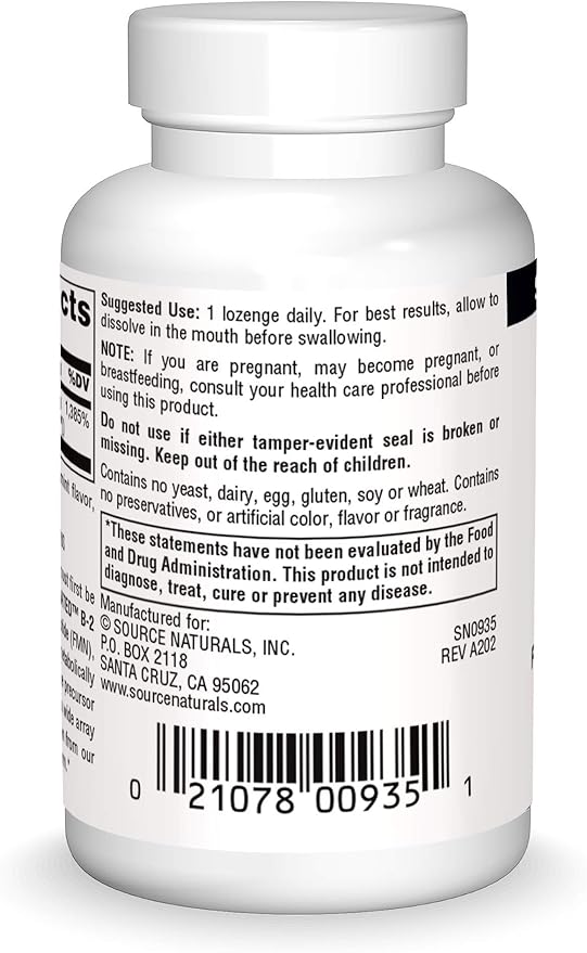 Source Naturals Coenzymated B-2 Lozenges 25mg, 60 Count
