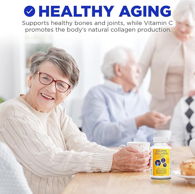 Salcoll Premium Marine Collagen Capsules, 120 Count, Fish Collagen Supplement for Joint Support, Skin, Hair & Nails