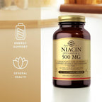Solgar Niacin (Vitamin B3) 500 mg, 100 Vegetable Capsules - Non-GMO, Vegan, Gluten Free, Dairy Free, Kosher - 100 Servings