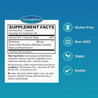 EuroMedica Berberine 500 mg - Brain & Liver Health Support Supplement - Dietary Supplement with Indian Barberry Root Extract - Vegan Capsules for Metabolic Health Support - 60 Capsules